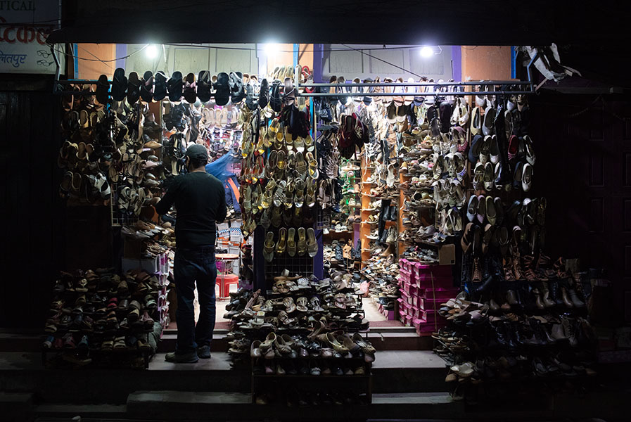 Nepali Storefront at Night.